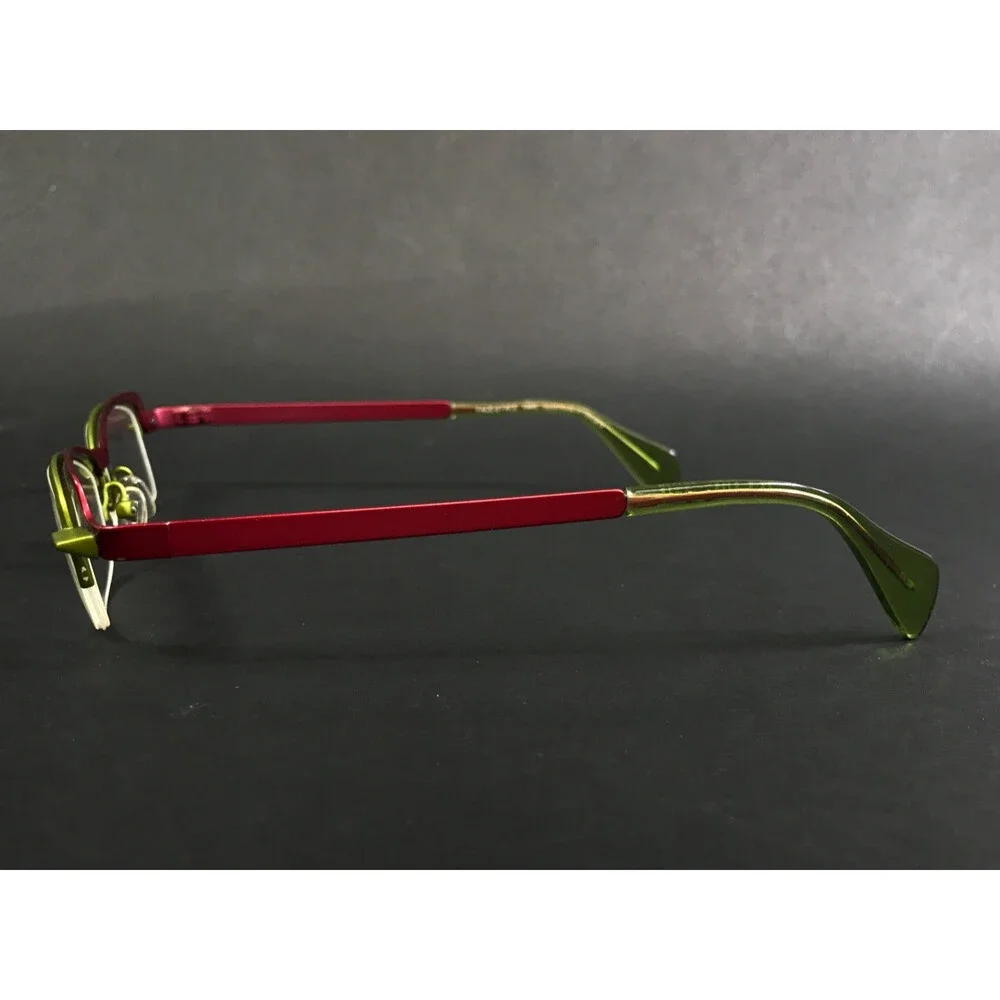 Face A Face Petite Eyeglasses Frames SWISS 3 9110 Red Green Cat Eye 46-19-125